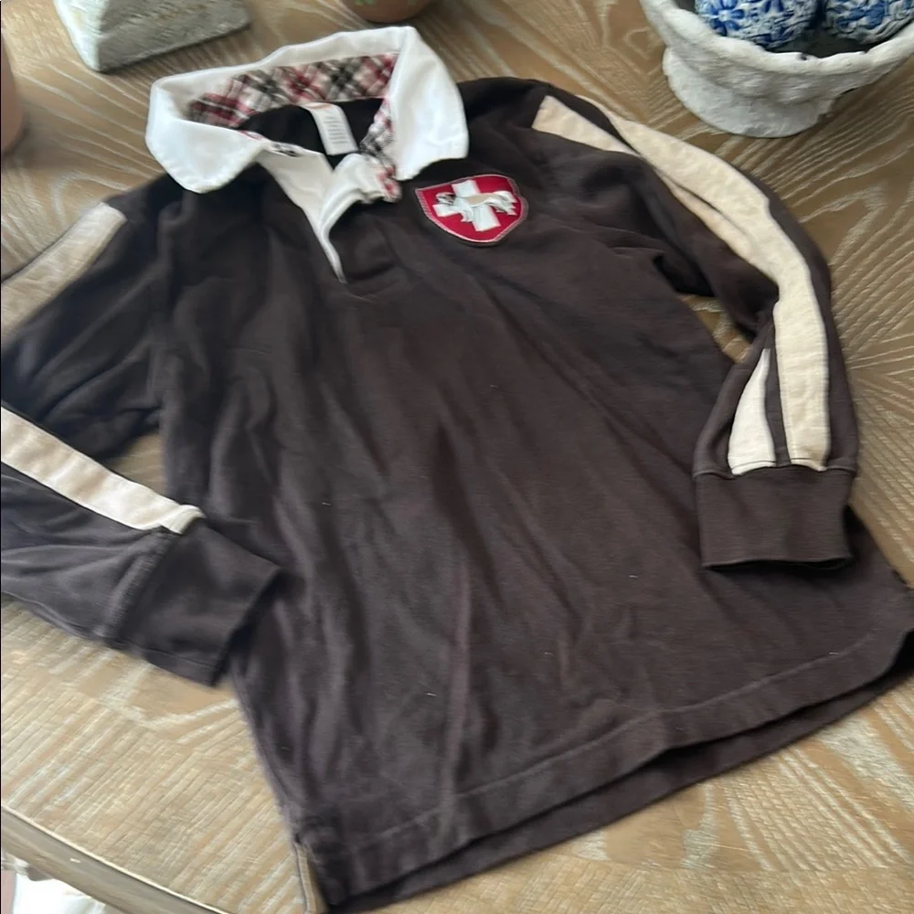 Boys Gymboree Saint Bernard Rescue Dog Brown Long Sleeve Rugby Shirt Size 8